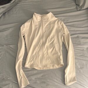 Chic Cream Zip-Up Jacket